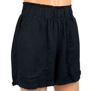 Briggs Womens Medium Black Linen Blend Shorts Casual Summer New With Tags